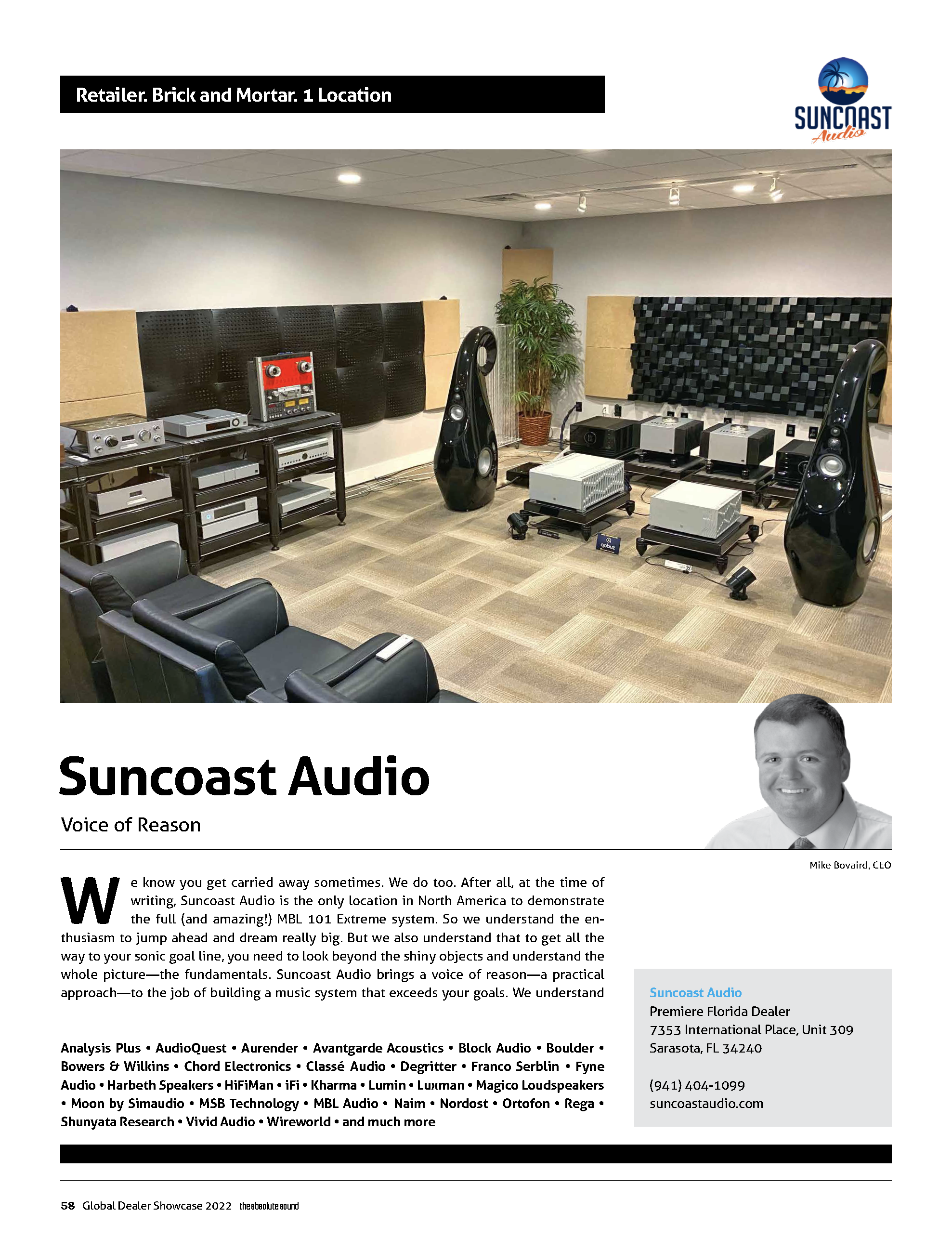 Suncoast Audio  Absolute Sound Dealer Showcase
